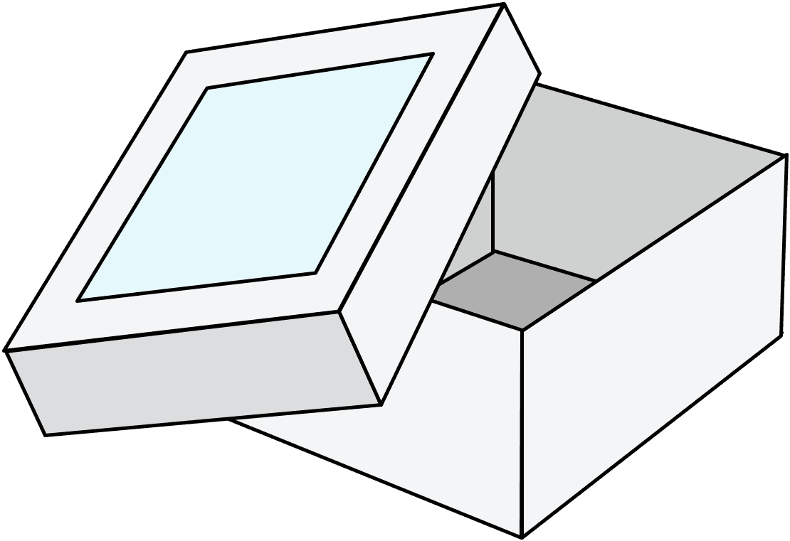 한양인팩 상하분리형 (정방 창문) 박스 구조 일러스트