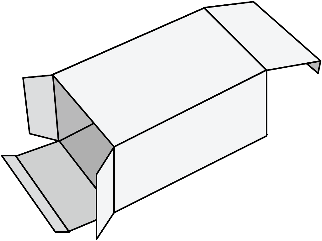 한양인팩 통형 단상자 (엔드오픈형) 박스 구조 일러스트