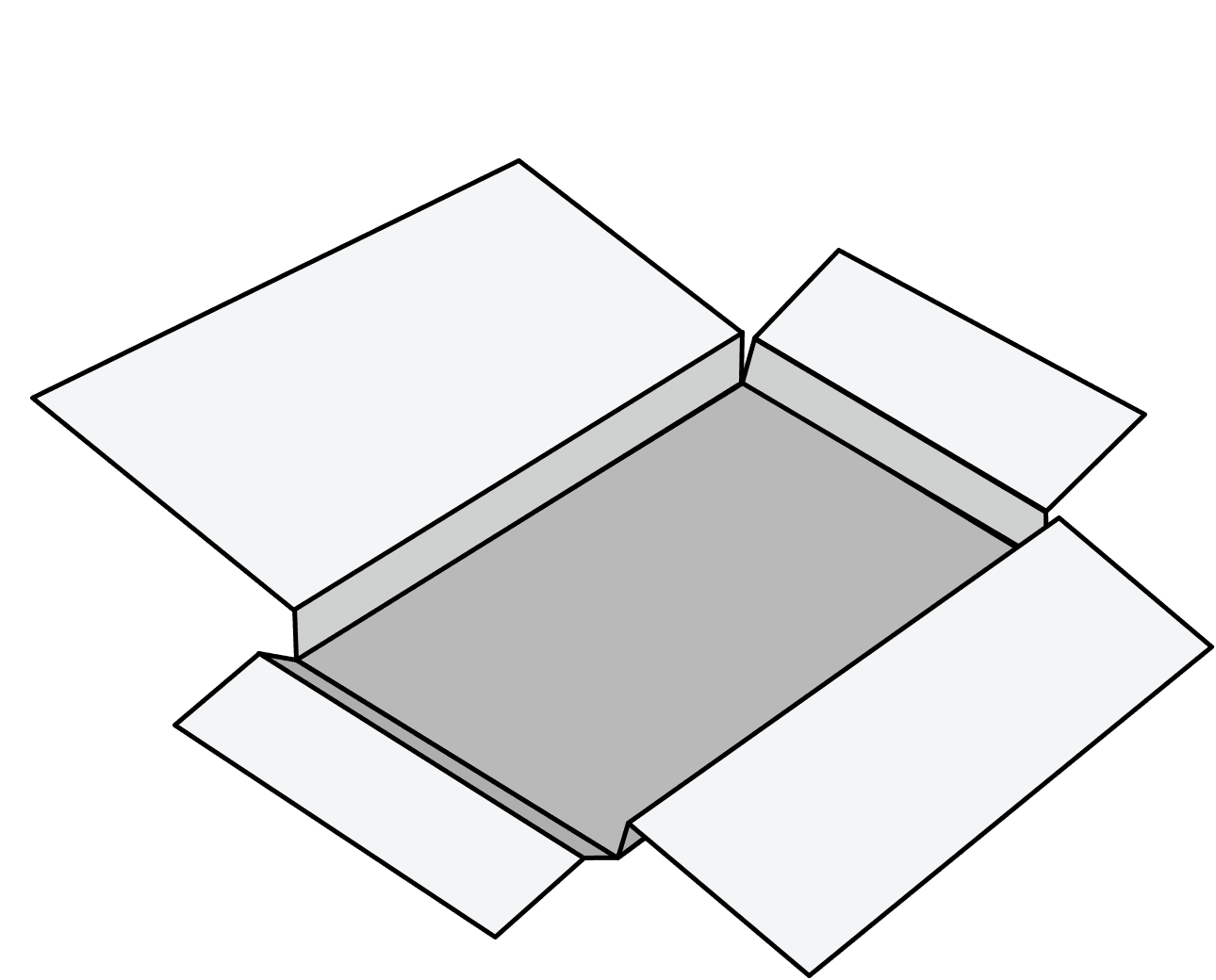 한양인팩 트레이형 골판지박스 박스 구조 일러스트