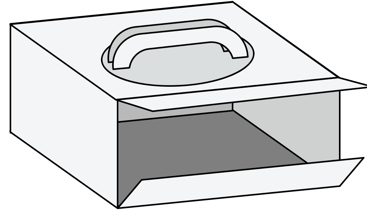 한양인팩 캐리어 일체형 박스 구조 일러스트