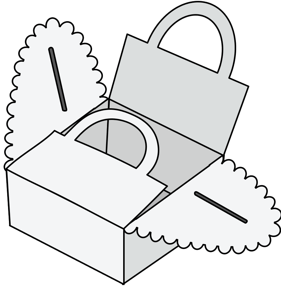 한양인팩 케이크박스 (분리형) 박스 구조 일러스트