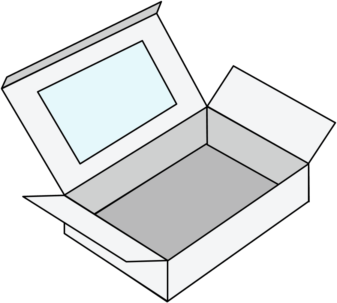 한양인팩 창문형 단상자 박스 구조 일러스트