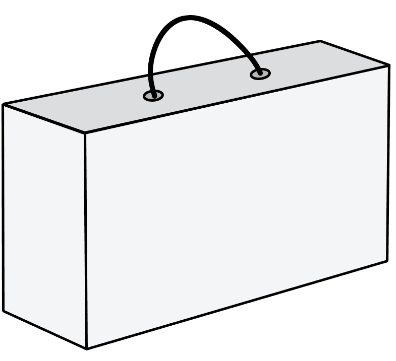 한양인팩 쇼핑백 (로프 손잡이) 박스 구조 일러스트